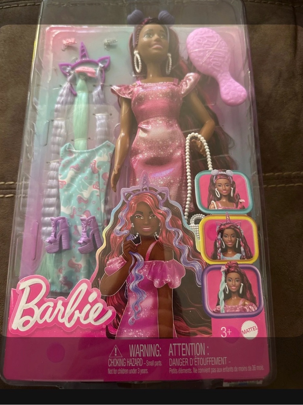 Barbie Doll in Shimmery Pink Dress with Pastel Accessories